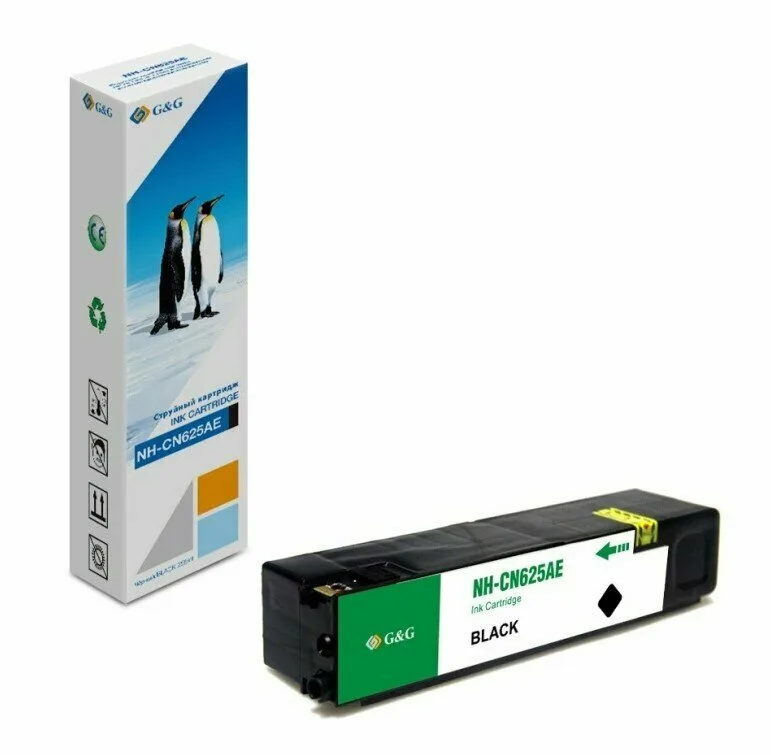 Картридж струйный G&G NH-CN625AE черный 256 мл. для HP Officejet Pro X576dw/X476dn/X551dw/X451dw