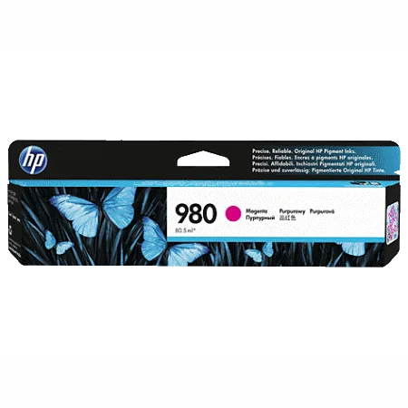 HP 980, Оригинальный струйный картридж HP, Пурпурный, 6600 стр (D8J08A) HP 980, Оригинальный струйный картридж HP, Пурпурный, 6600 стр (D8J08A)