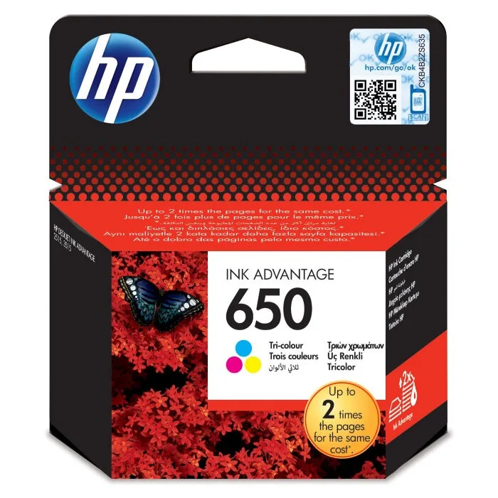 Картридж трехцветный HP 650 Tri-colour 200 стр. (CZ102AE) Картридж трехцветный HP 650 Tri-colour 200 стр. (CZ102AE)