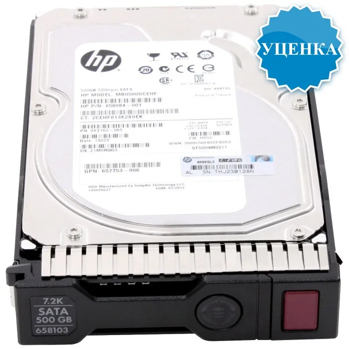 Жесткий диск для серверов 500GB 3.5" (LFF) SATA HDD/ 7,2k, 6G, Hot Plug, SC Midline без упаковки (_658071-B21#HK)