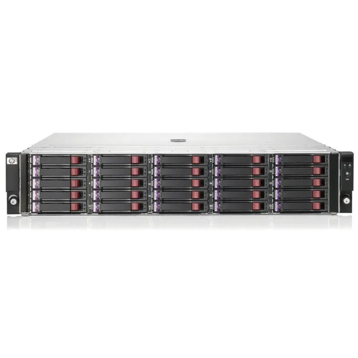 Дисковая полка HPE D2700 SFF (2U, up 25x 6G drives, 2xI/O module, 2x fans and RPS, 2x 0,5m mSAS cables) (AJ941AR)