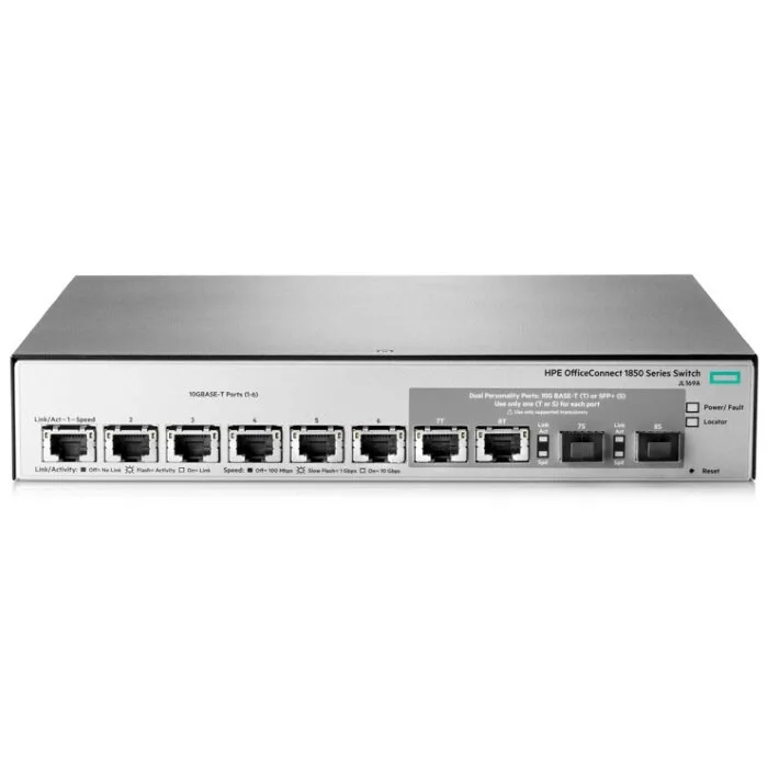 Коммутатор HPE 1850 6XGT 2XGT/SFP+ Switch (JL169A#ABB)